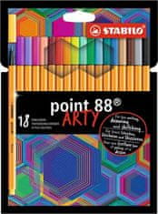 Stabilo Linery "Point 88 Arty", 18 rôznych farieb, 0,4 mm