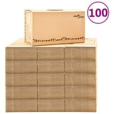 Vidaxl Kartónové krabice na sťahovanie XXL 100 ks 60x33x34 cm