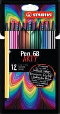 Stabilo Fixky "Pen 68 Arty", 12 rôznych farieb, 1 mm