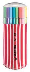 Stabilo Fixy "Pen 68 Zebrui", sada, 20 rôznych farieb, 1mm, červené púzdro