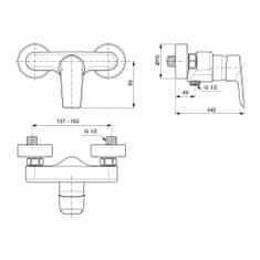 Ideal Standard Ideal Standard Tesi - Sprchová batéria nástenná, chróm A6581AA