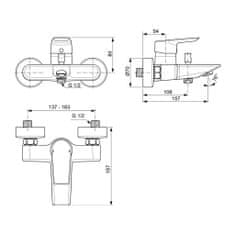 Ideal Standard Ideal Standard Tesi - Vaňová batéria nástenná, chróm A6583AA