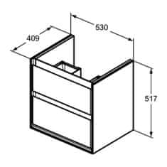 Ideal Standard Ideal Standard Connect Air - Skrinka pod umývadlo CUBE 600 mm, 2 zásuvky, biela lesklá E1606B2