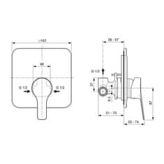 Ideal Standard Entella - Sprchová batéria pod omietku, komplet, chróm A6948AA