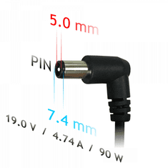 Akyga AK-ND-32 autonabíjačka pre notebooky HP / Compaq - 19V/4.74A 90W 7.4x5.0mm + pin