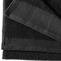 Vidaxl Sprchové uteráky 5 ks čierne 70x140 cm bavlnené 450 g/m2
