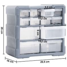 Vidaxl Organizéry s 12 zásuvkami 2 ks 26,5x16x26 cm