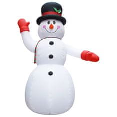 Vidaxl Nafukovací vianočný snehuliak s LED, IP44, 450 cm, XXL