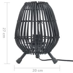 Vidaxl Stolná stojanová lampa vŕba čierna 60 W 20x27 cm E27