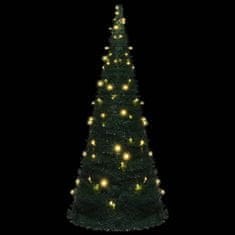 Vidaxl Rozkladací umelý vianočný stromček s LED zelený 210 cm
