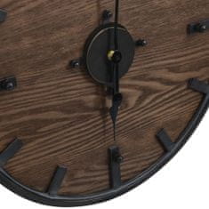 Vidaxl 321473 Wall Clock Brown and Black 45 cm Iron and MDF