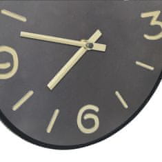 Vidaxl 321475 Wall Clock Anthracite and Gold 31,5 cm Iron and MDF