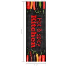 Vidaxl Kuchynská rohožka prateľná 45x150 cm Hot&Spicy