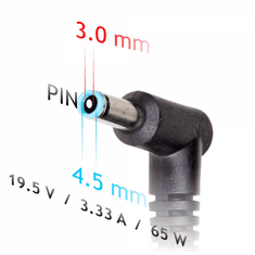 Akyga AK-ND-40 autonabíjačka pre notebooky HP / Compaq - 19.5V/3.33A 65W 4.5x3.0mm + pin