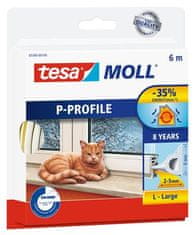 Tesa Gumové tesnenie "tesamoll P profil 5390", biela, 9 mm x 6 m