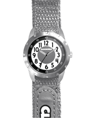 CLOCKODILE Šedé reflexné detské hodinky na suchý zips REFLECTIVE