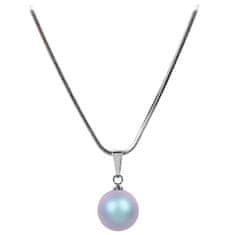 Levien Pôvabný náhrdelník s perličkou Pearl Iridescent Light Blue