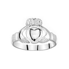 Silvego Dámsky Celostříbrný prsteň Claddagh ZTR96391 (Obvod 59 mm)