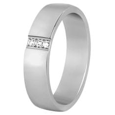 Beneto Exclusive Dámsky prsteň z ocele s kryštálmi SPD01 (Obvod 49 mm)