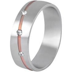 Beneto Exclusive Dámsky bicolor prsteň z ocele SPD07 (Obvod 50 mm)
