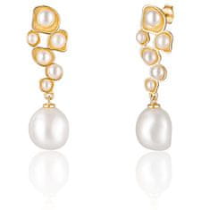 JwL Luxury Pearls Pozlátené perlové náušnice JL0655