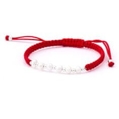 Beneto Exclusive Šnúrkový červený kabala náramok s pravými perlami AGB549