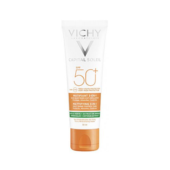 Vichy Zmatňujúci ochranný krém na tvár 3v1 Capital Soleil SPF 50+ (Mattifying 3 in 1) 50 ml