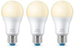 WiZ LED Žiarovka SMART WiFi A60 E27 WiZ60 DW F Biela 806lm 2700K 9W 3pcs (WZE20026011)