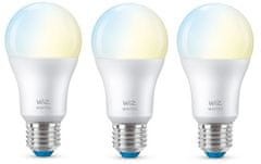 WiZ LED Žiarovka SMART WiFi A60 E27 WiZ60 TW F Biela 806lm 2700K-6500K 9W 3pcs (WZE20026071)