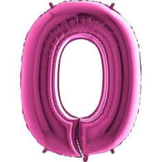 Fóliový balónik číslica 0 - ružová - pink - 102cm