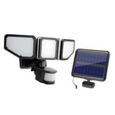 Bezdoteku LEDSolar 200 solárne vonkajšie svetlo s pohyb. čidlom a nast. hlavami, bezdrôtové, 8W, studené svetlo