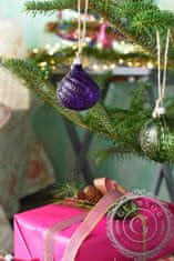Decor By Glassor Vianočná kvapka fialová