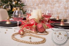 Decor By Glassor Vianočná banka červená so zlatým dekorom (Veľkosť: 6)