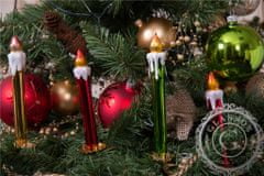 Decor By Glassor Vianočná ozdoba sviečka zelená