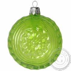 Decor By Glassor Skleněná ozdoba medailon zelený