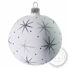 Decor By Glassor Vánoční koule bílá hvězdy (Veľkosť: 10)