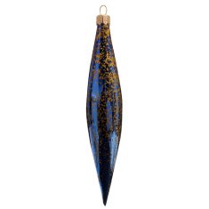 Decor By Glassor Raketa modrý lak dekor zlaté fliačiky