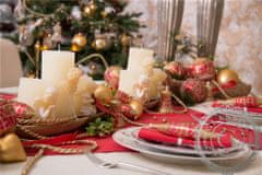 Decor By Glassor Vianočná ozdoba, červená oliva so zlatým dekorom