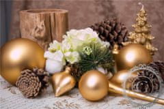 Decor By Glassor Vianočná banka zlatá matná (Veľkosť: 8)