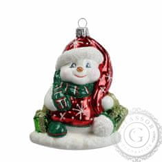 Decor By Glassor Vánoční figurka sněhulák s čepicí