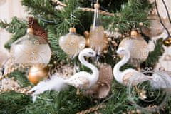 Decor By Glassor Vianočná raketa číra, zlaté ornamenty