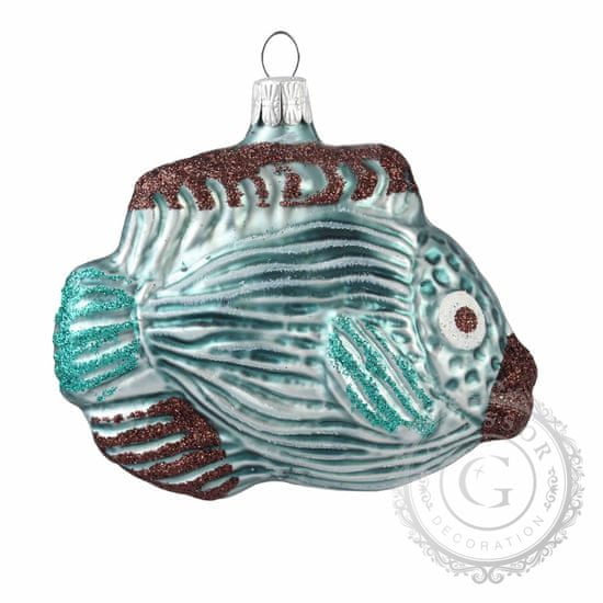 Decor By Glassor Sklenená rybka modrá