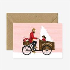 Decor By Glassor Darčekové vianočné želanie – otec s dcérou na bicykli