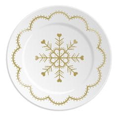 Decor By Glassor Porcelánový tanierik so zlatou vločkou