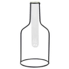 Decor By Glassor Dizajnová váza – skúmavka s kovovým stojančekom veľ. XL