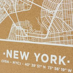 Decor By Glassor Nástenná korková mapa – New York L