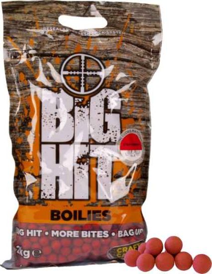 Crafty Catcher Big Hit Boilies Strawberry Cream +POP UP 15mm, 2kg