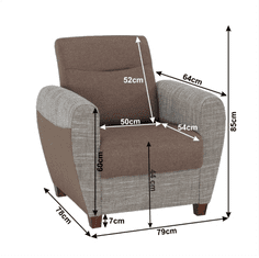 KONDELA Kreslo, hnedá / tmavo béžová, MILO