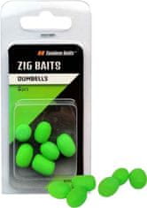 Tandem Baits Zig Dumbells nástraha 6ks fluo zelená