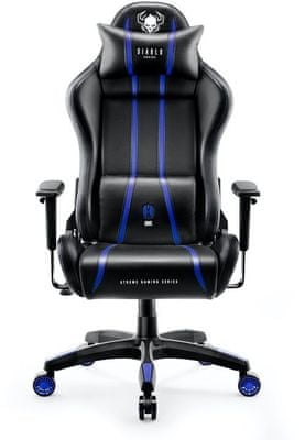 Gaming koliesková stolička Diablo-Chairs X-One 2.0, čierna/modrá (5902560337075) nastaviteľné operadlo podrúčky 150 kg hr pena